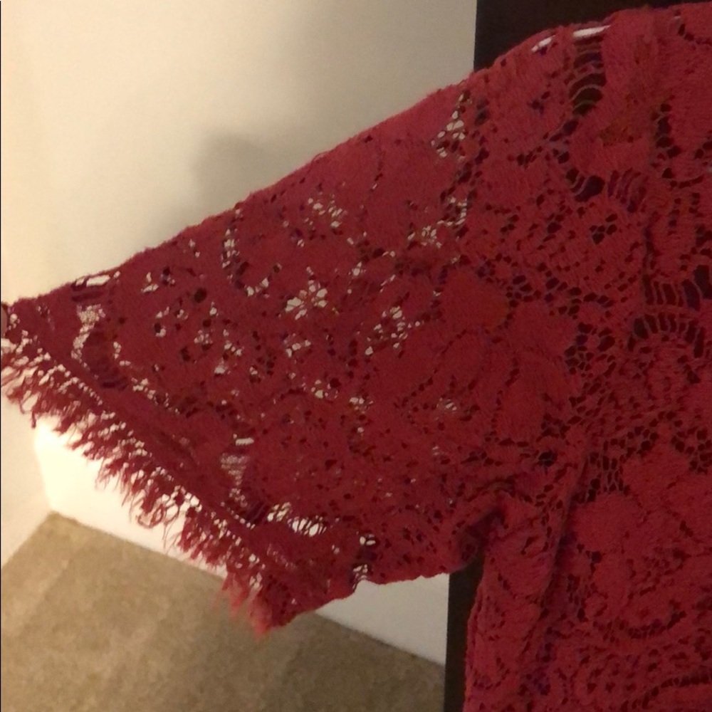 Free People Red Lace Dress Size 6 - Picture 3 of 4